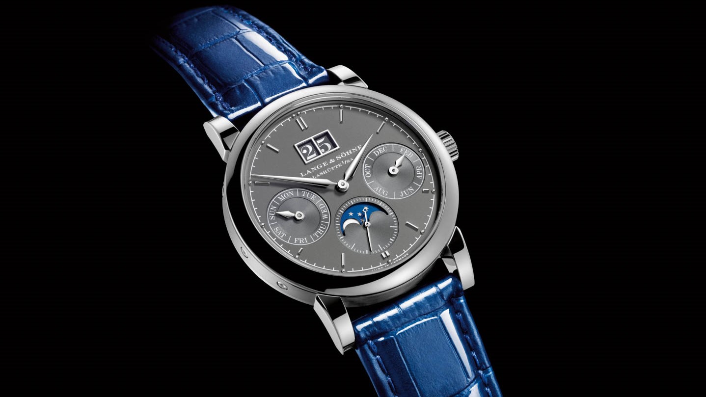 A. Lange & Söhne Saxonia Annual Calendar In White Gold With Grey Dial