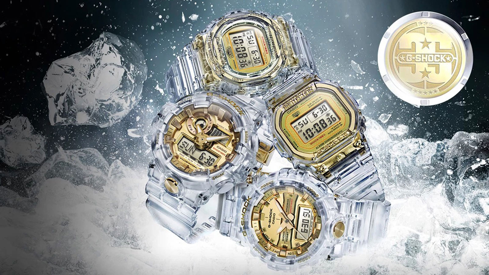 Casio G-Shock Glacier Gold 35th Anniversary Limited Edition ‘Jelly G’ Collection Watches