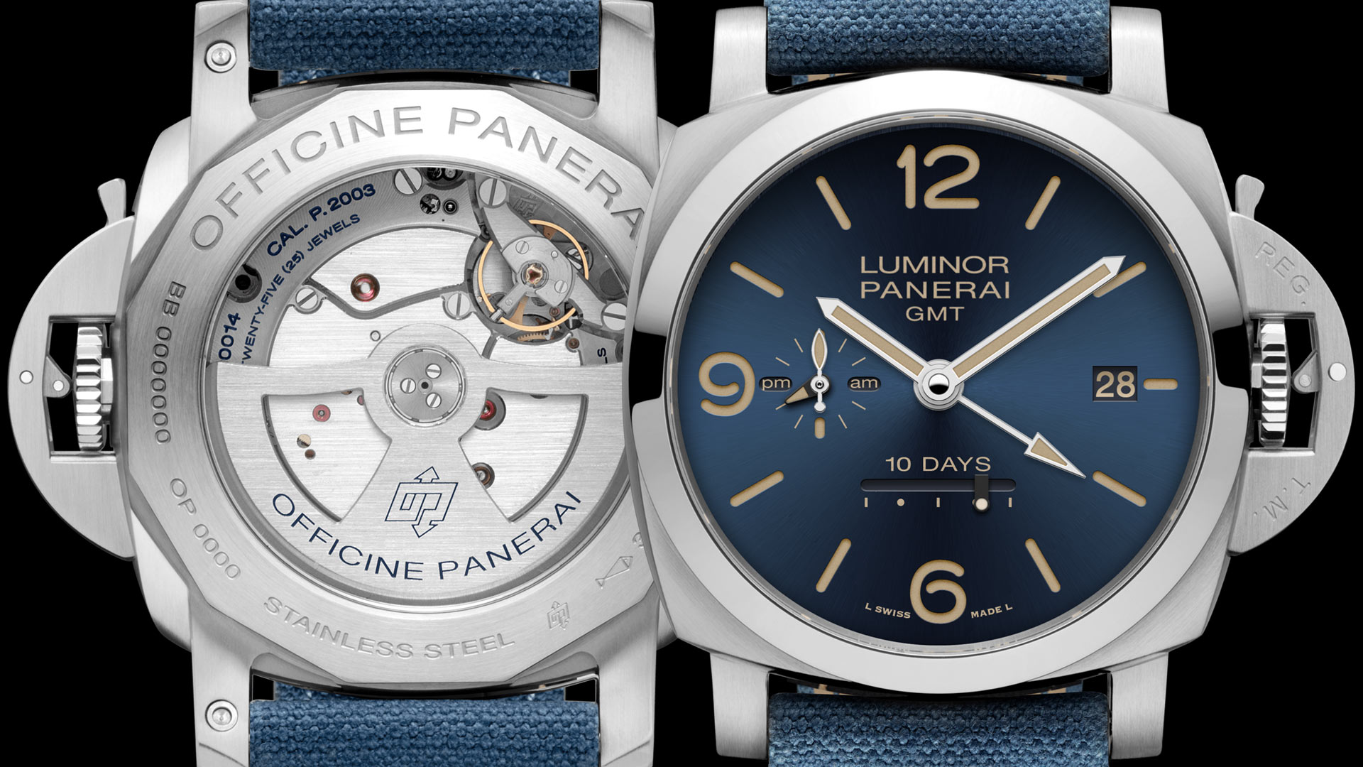 Panerai Luminor 1950 10 Days GMT Automatic Acciaio Design Miami PAM986 Watch