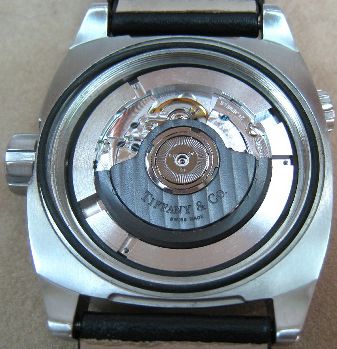 Inside case of Tiffany & Co. Chronometer Diving watch on eBay