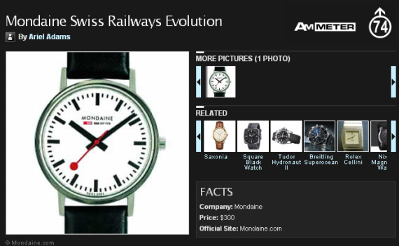 Mondaine Swiss Railways Evolution Watch Article by Ariel Adams on AskMen.com