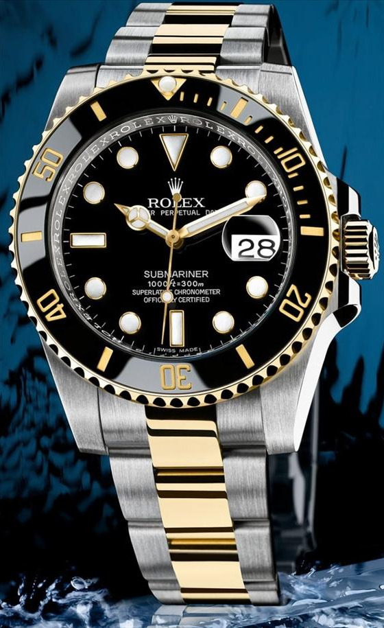 rolex submariner blue face two tone