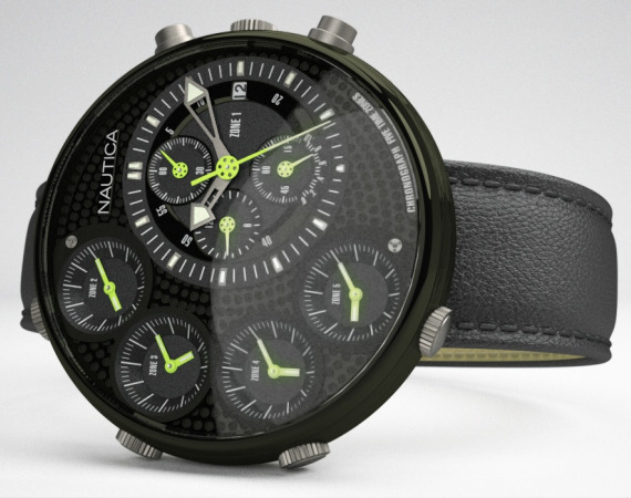 Nautica NMX 400 green black watch