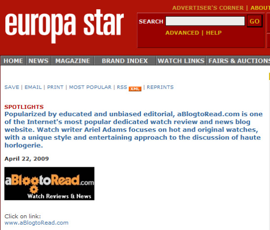 aBlogtoRead.com on Europa Star