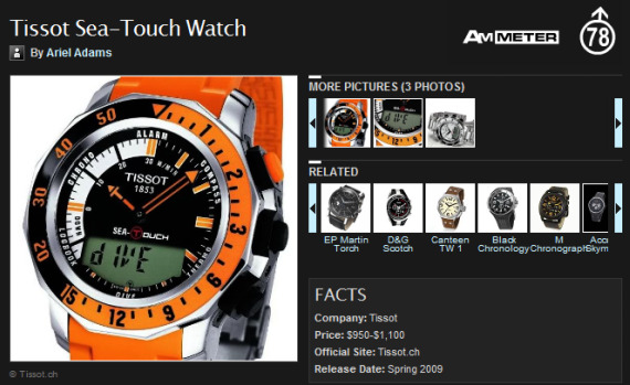 Tissot Sea-Touch Watch Article on AskMen.com