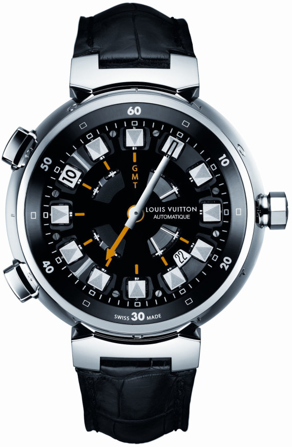 Louis Vuitton Tambour GMT Reveil Q1155 Alarm Automatic Men's Watch wit –  Blue Ribbon Rarities