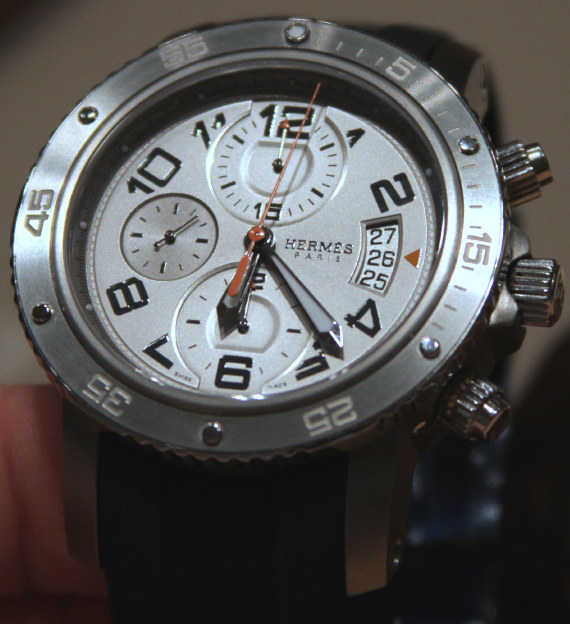 hermes clipper chronograph watch