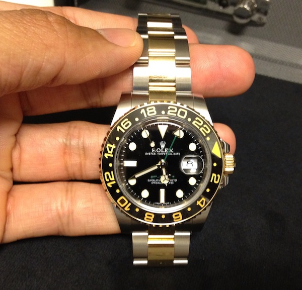 rolex gmt master ii two tone yellow gold