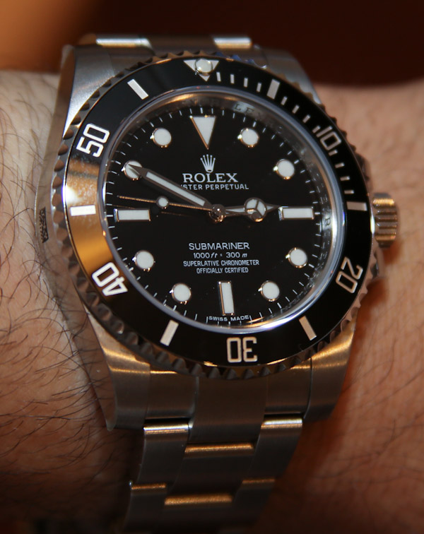 Rolex Submariner watch wrist shot