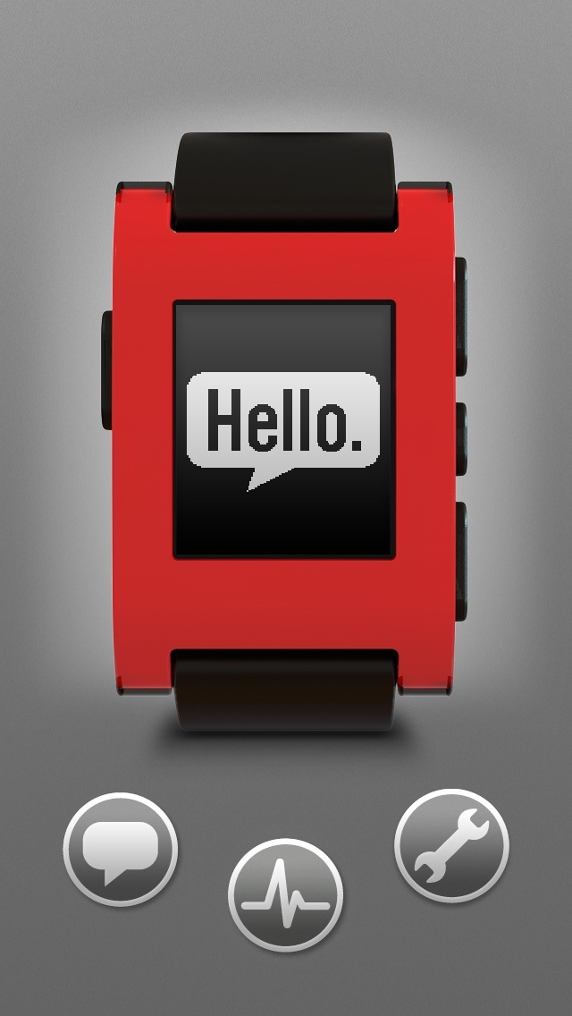 The Pebble home screen has icons that glow red when they need attention.