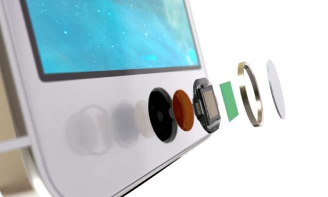 Apple's TouchID sensor is located underneath a sapphire home button.