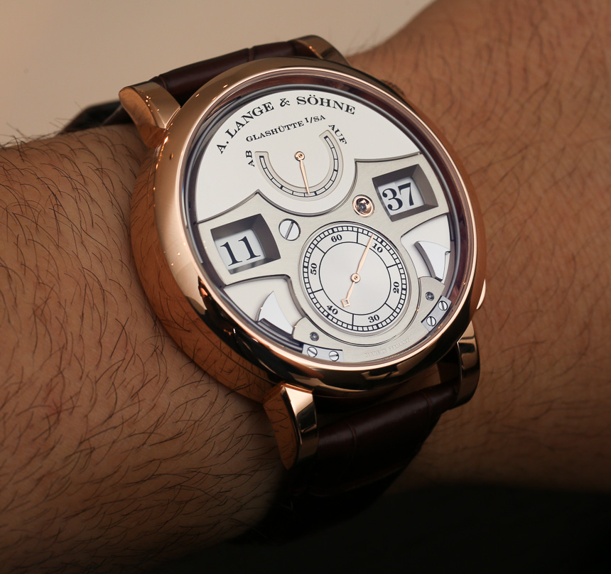 This is the less complicated Zeitwerk Striking watch in pink gold.