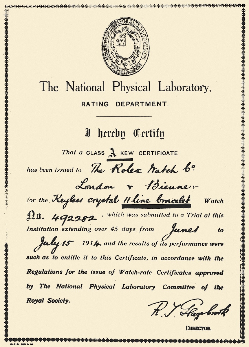 Rolex-1914-Kew-Certificate