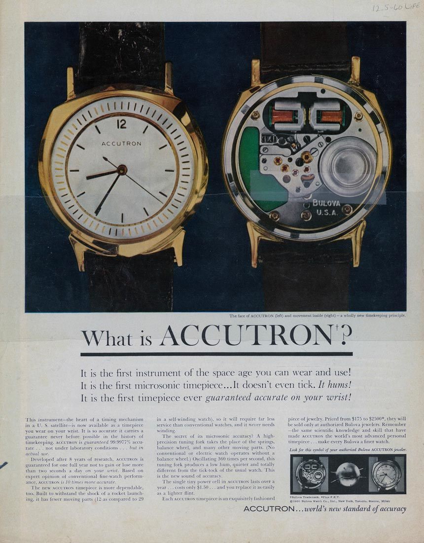 Bulova Accutron Ad: Vintage Advertisement For The World's First Fully Electronic Watch