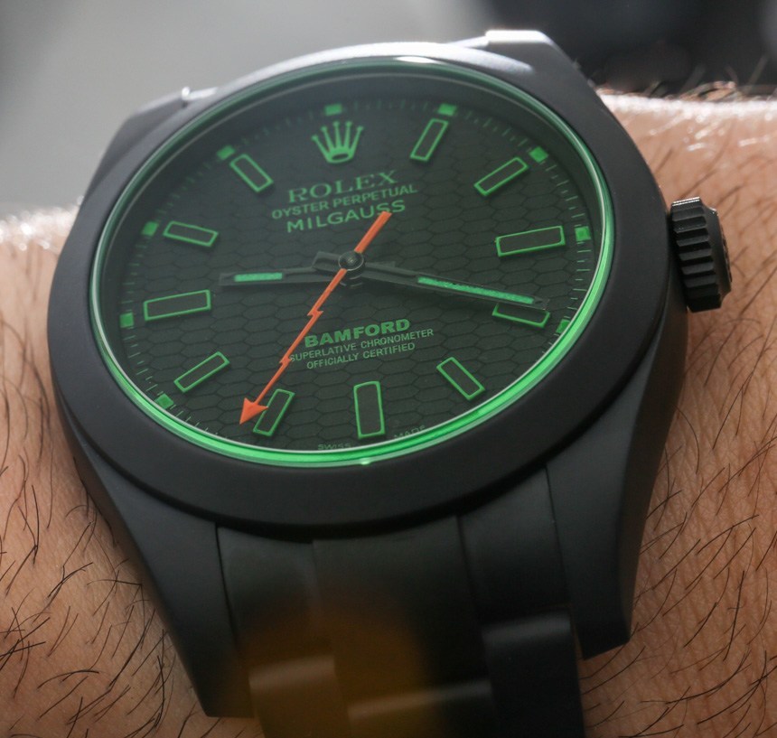 Bamford Watch Department Rolex Milgauss black green