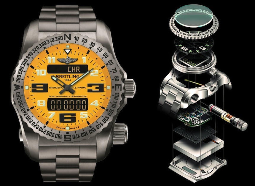 Breitling-Emergency-II-exploded-view-case-movement