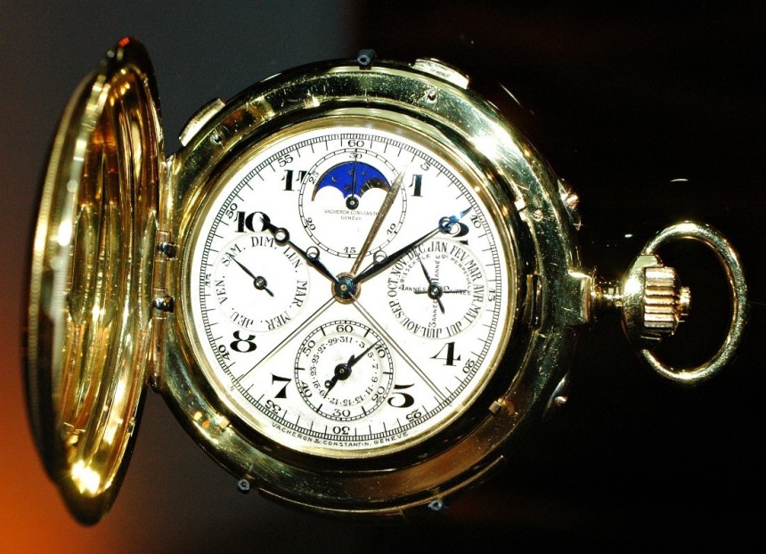 An exceptional 10-complication 18K yellow gold pocket watch featuring a carillon minute-repeater, moonphase, and perpetual calendar sold to Count Guy de Boisrouvray in 1948 