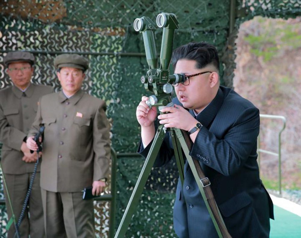 Not content with having the indignity of just four eyes, Kim Jong-un enlists the military's help to elevate his godly status to that of six eyes. His watch has never looked more feminine than now.