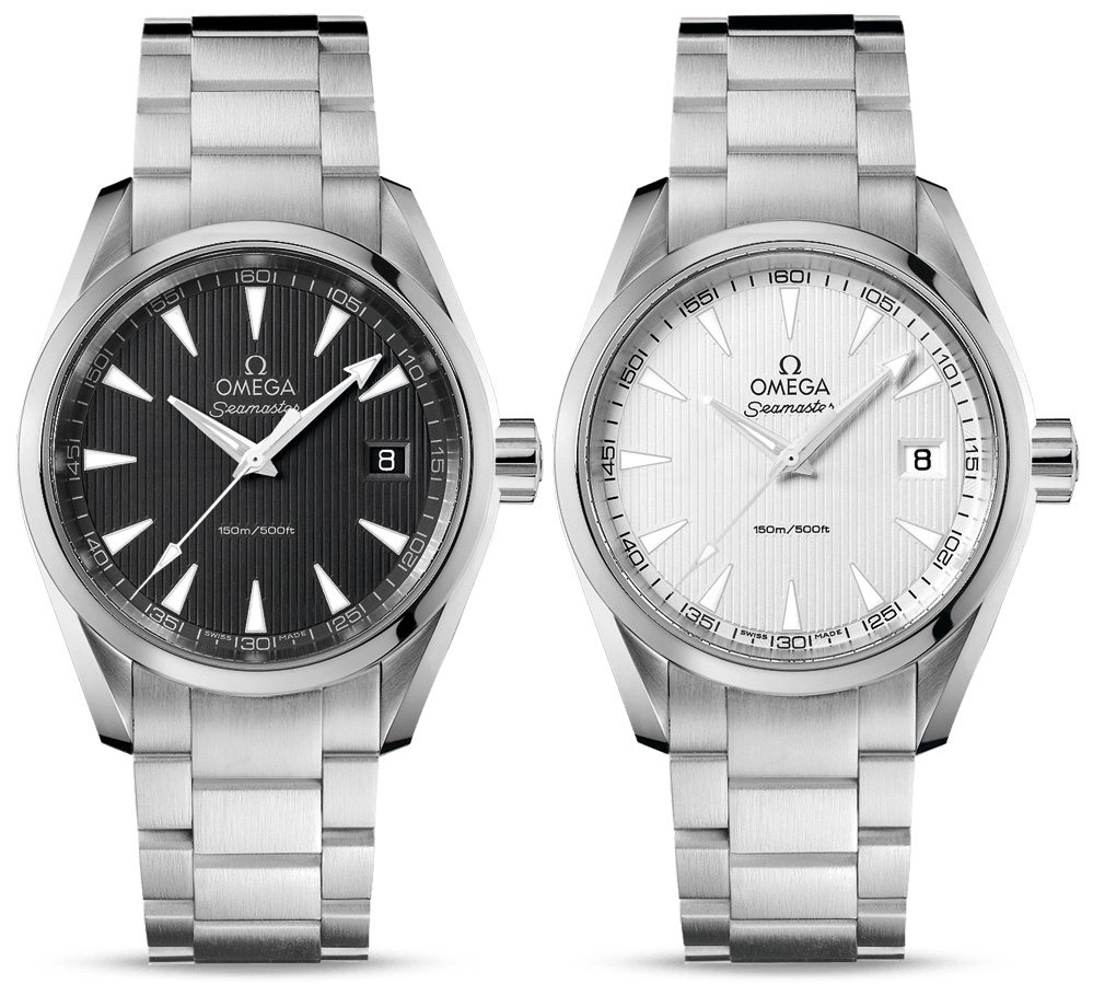 Omega Seamaster Aqua Terra 150m quartz watches, ref. 231.10.39.60.06.001 (grey) and 231.10.39.60.02.001 (white)