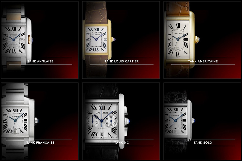 Current Cartier Tank collections
