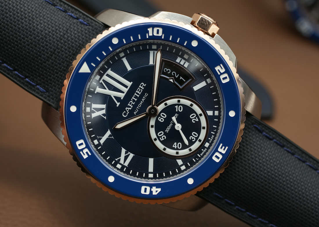Cartier Calibre De Cartier Blue Diver Watch stainless steel and rose gold