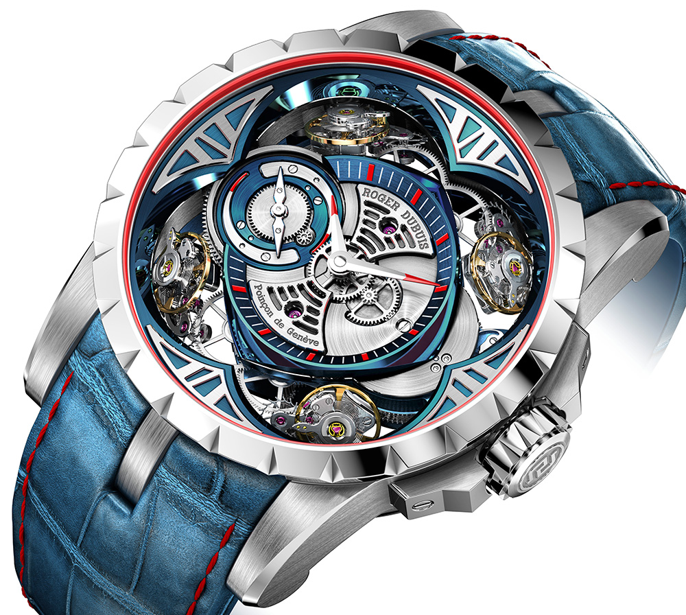 beautiful rendering of Roger Dubuis Excalibur Quatuor Cobalt MicroMelt Watch