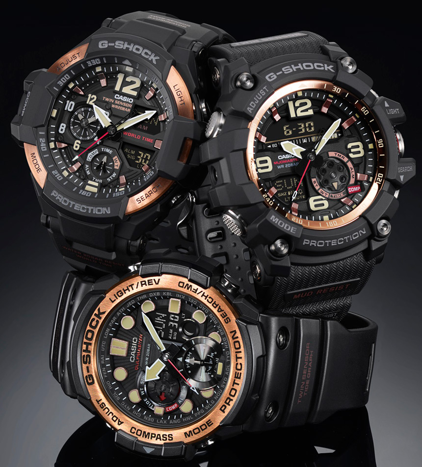 Casio G-Shock Master Of G Watches In 'Vintage Rose Gold Theme 