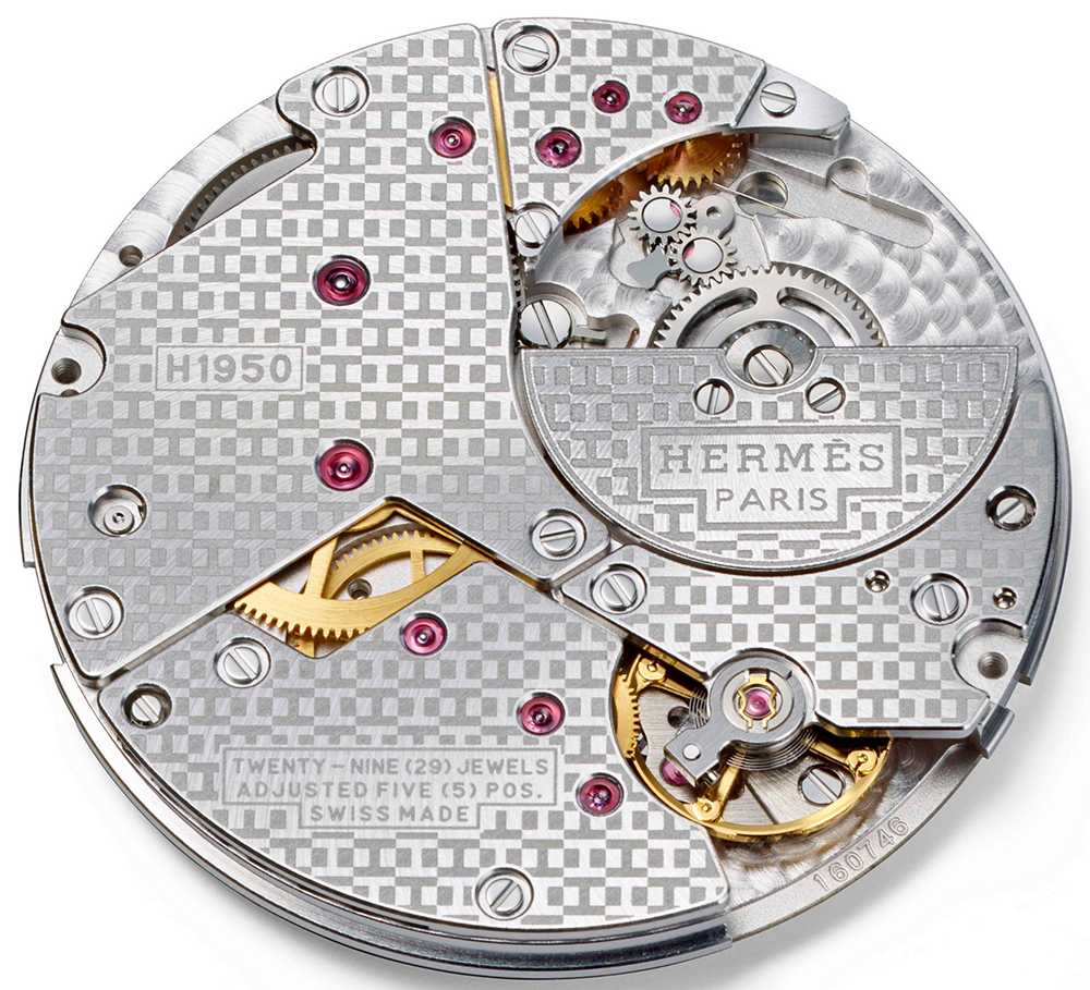 Hermès H1950 movement by Voucher found in the Slim d’Hermès watches.