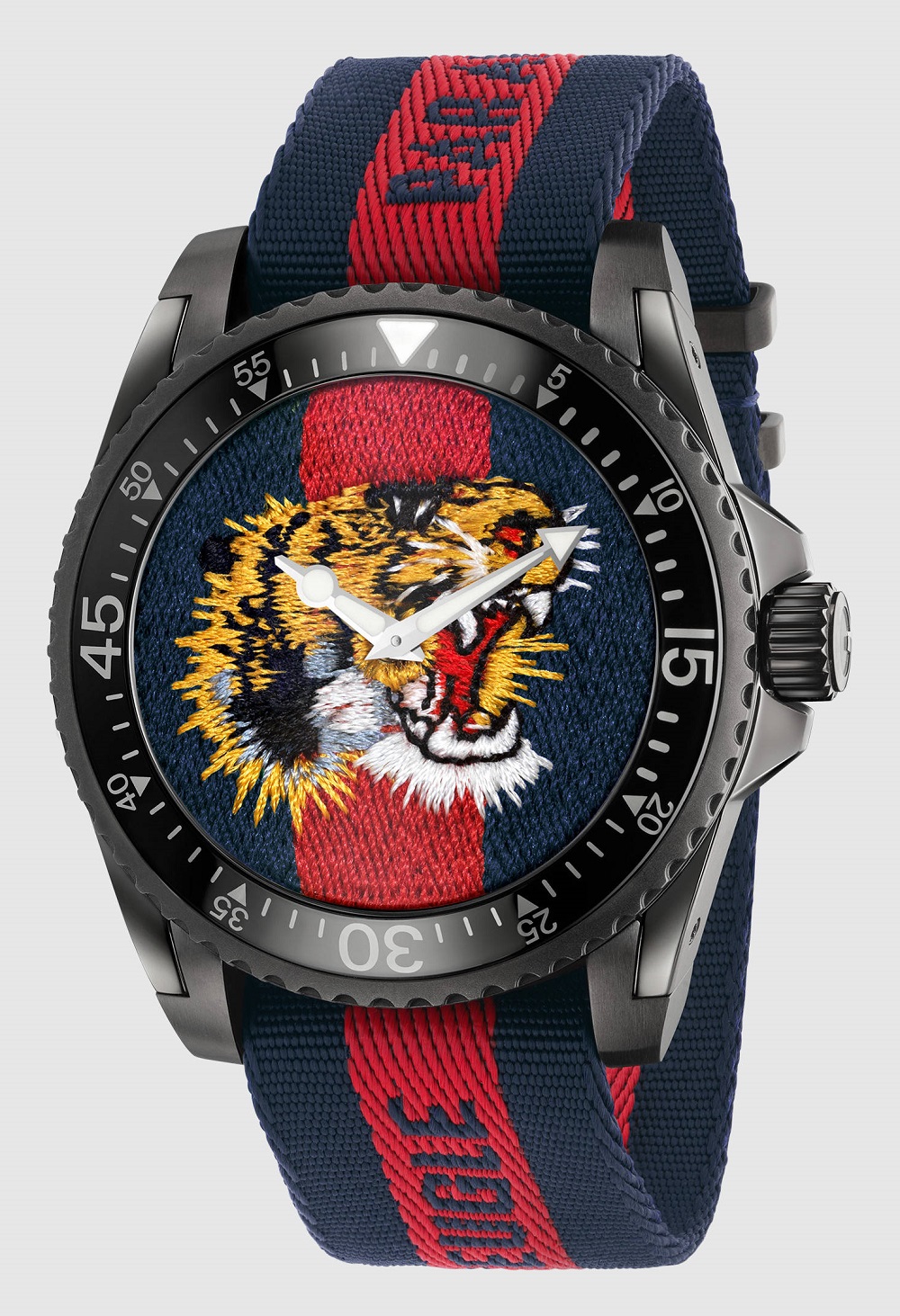 Gucci Dive For With Embroidery & Rubber Animal Dials |