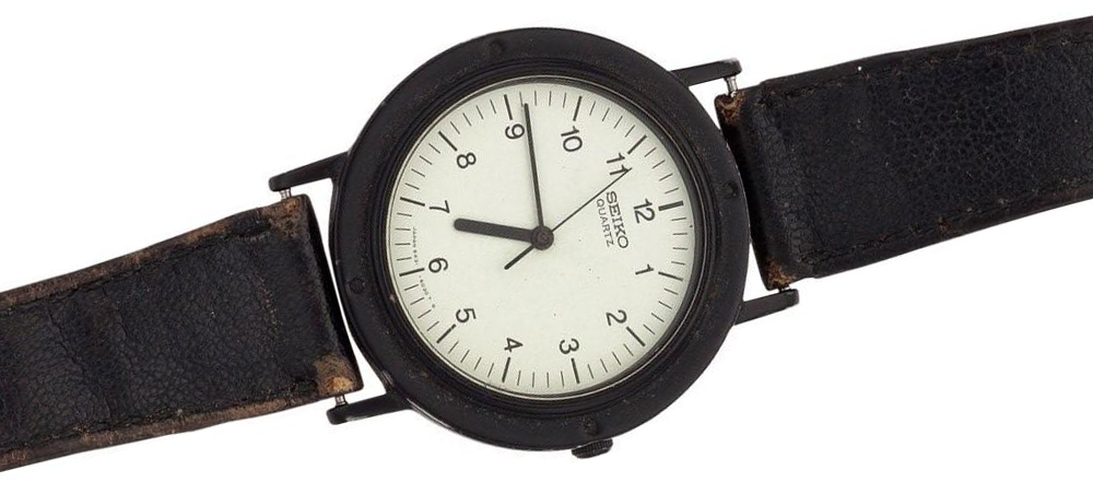 Actual Seiko Chariot watch worn by Steve Jobs and sold at auction in 2016.