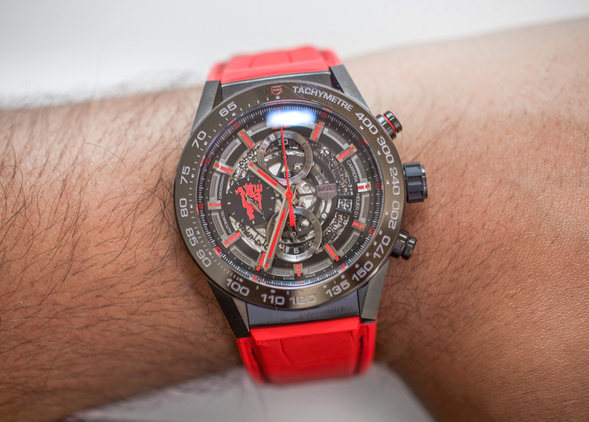 TAG Heuer Carrera Heuer 01 Manchester United Red Devil Watch Hands-On |  aBlogtoWatch