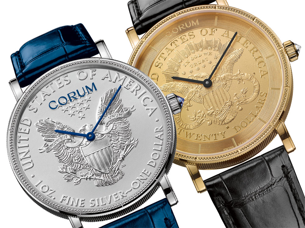 corum coin watch president