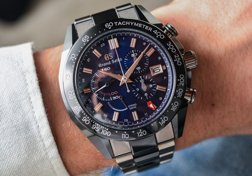 Grand Seiko Black Ceramic Spring Drive Chronograph GMT Watches Hands-On |  aBlogtoWatch