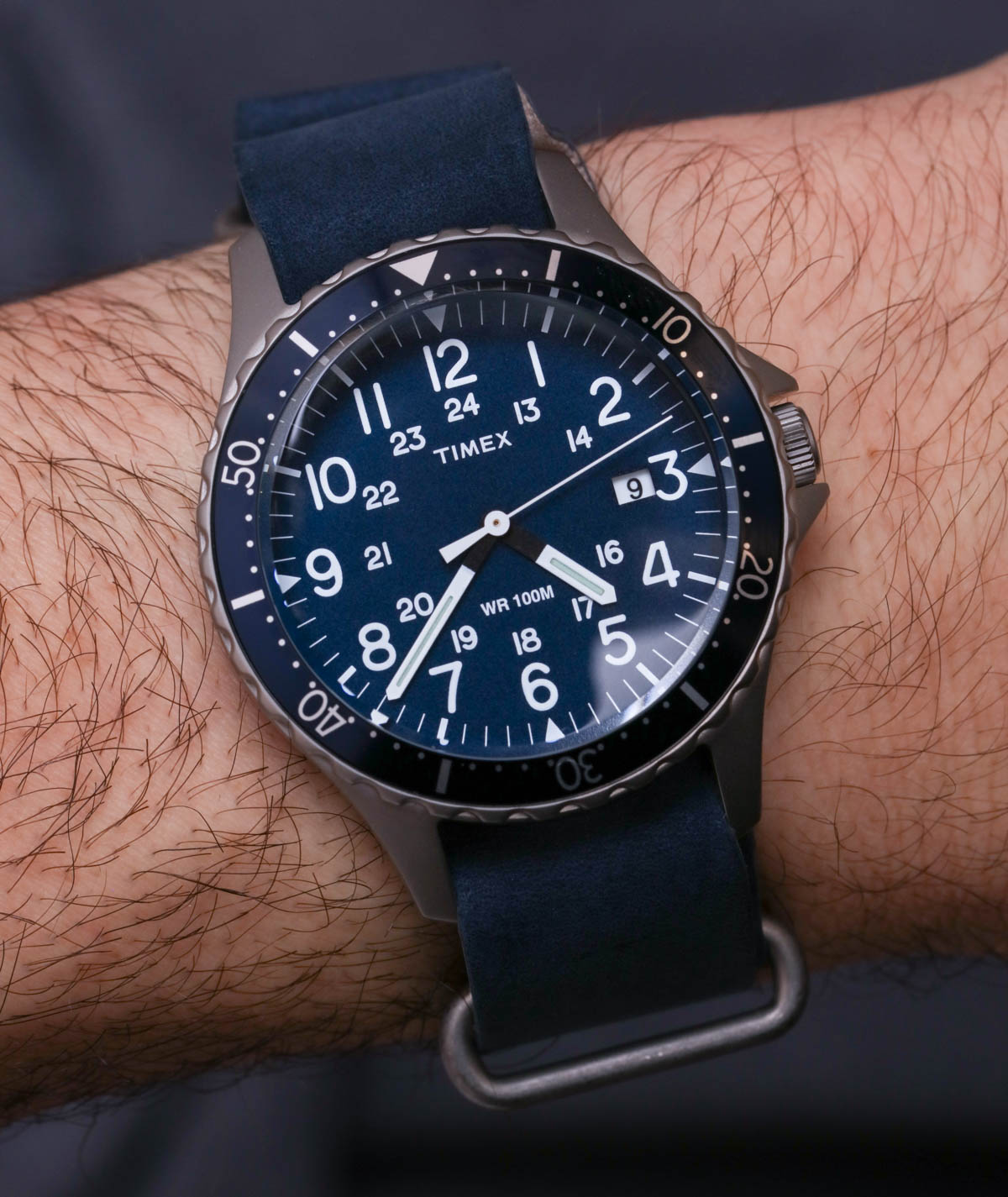 Timex Navi Ocean blue on wrist