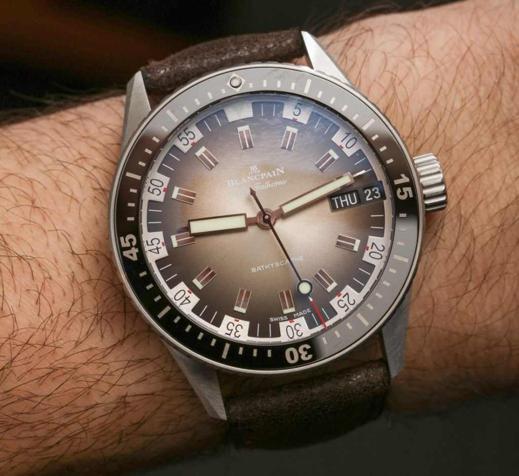 Blancpain Fifty Fathoms Bathyscaphe Day Date 70s Hands-On | aBlogtoWatch