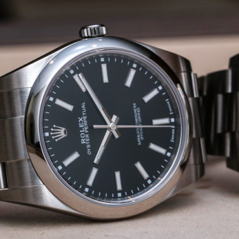 rolex oyster perpetual 39 black and white dial