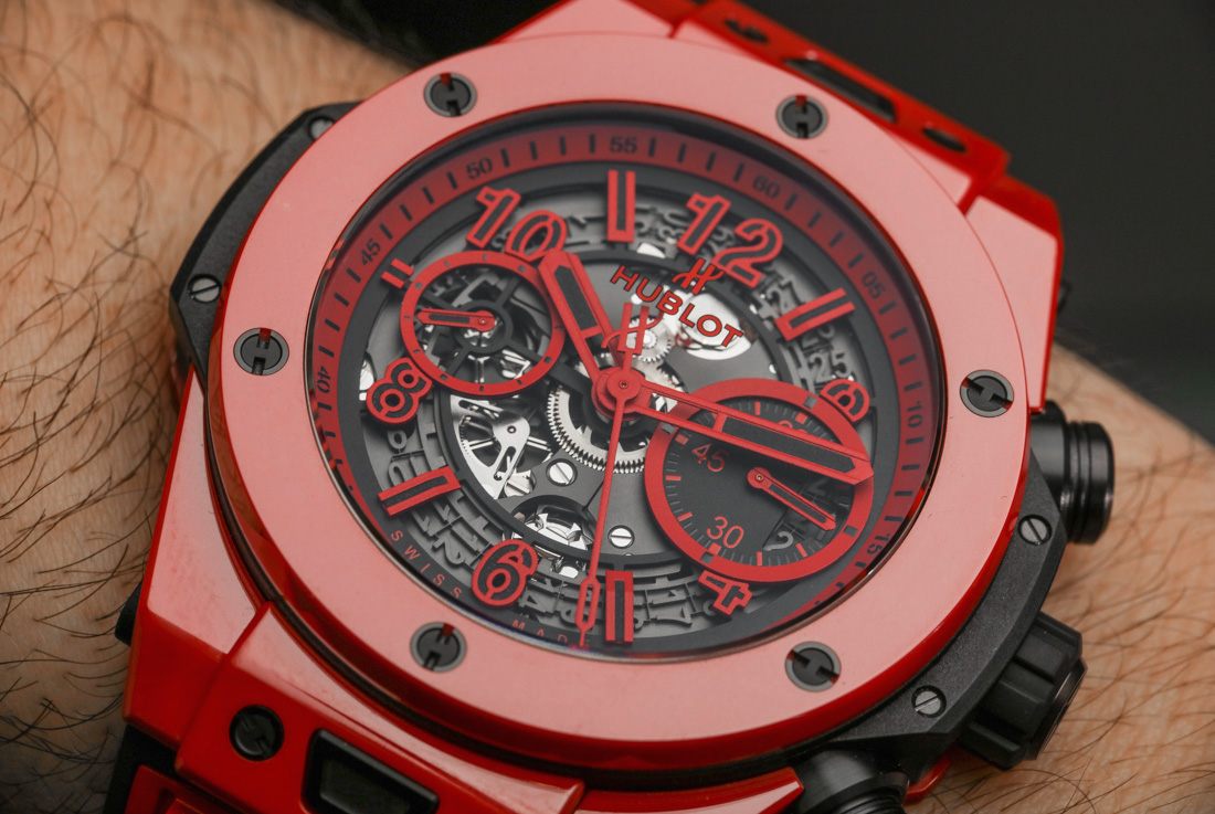 Hublot Big Bang UNICO Red Magic Ceramic Watch dial.