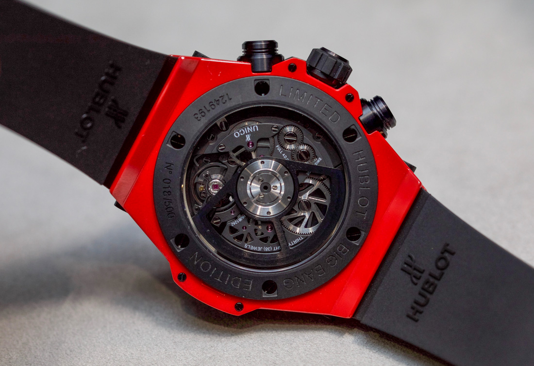 Hublot Big Bang UNICO Red Magic Ceramic Watch caseback.