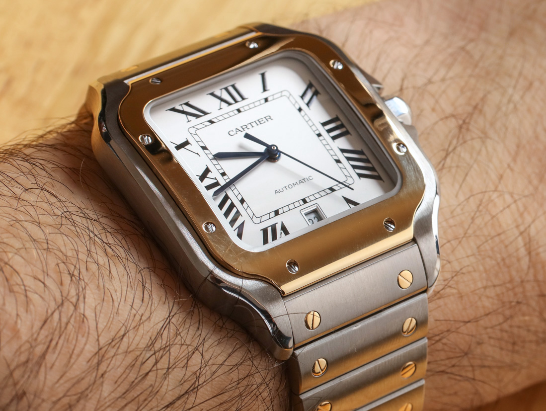 cartier santos steel and gold watch