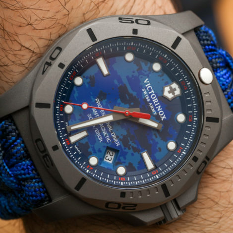 victorinox swiss army inox professional diver titanium on wrist