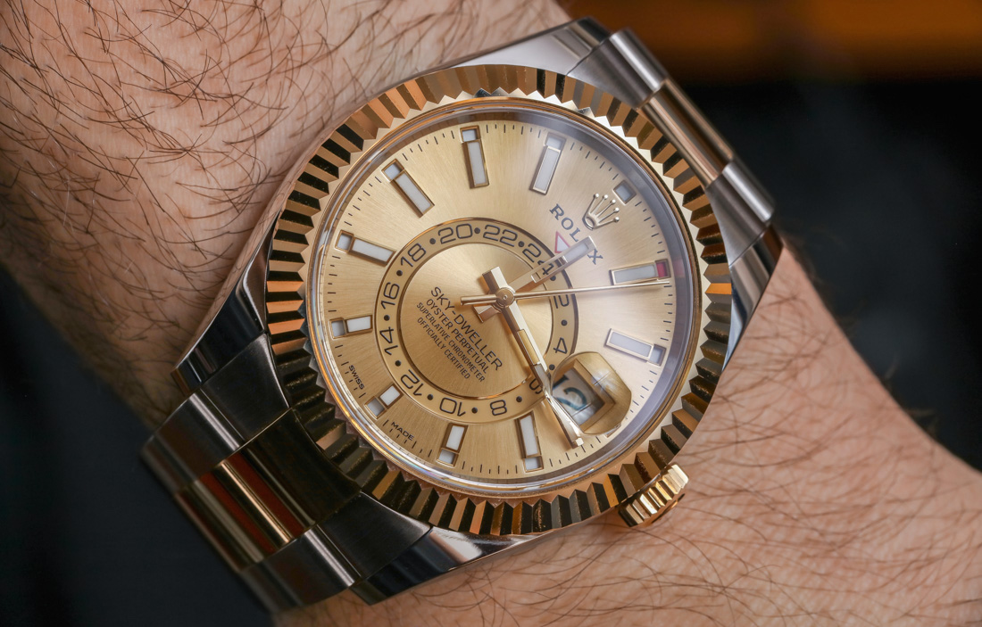 rolex sky dweller two tone review