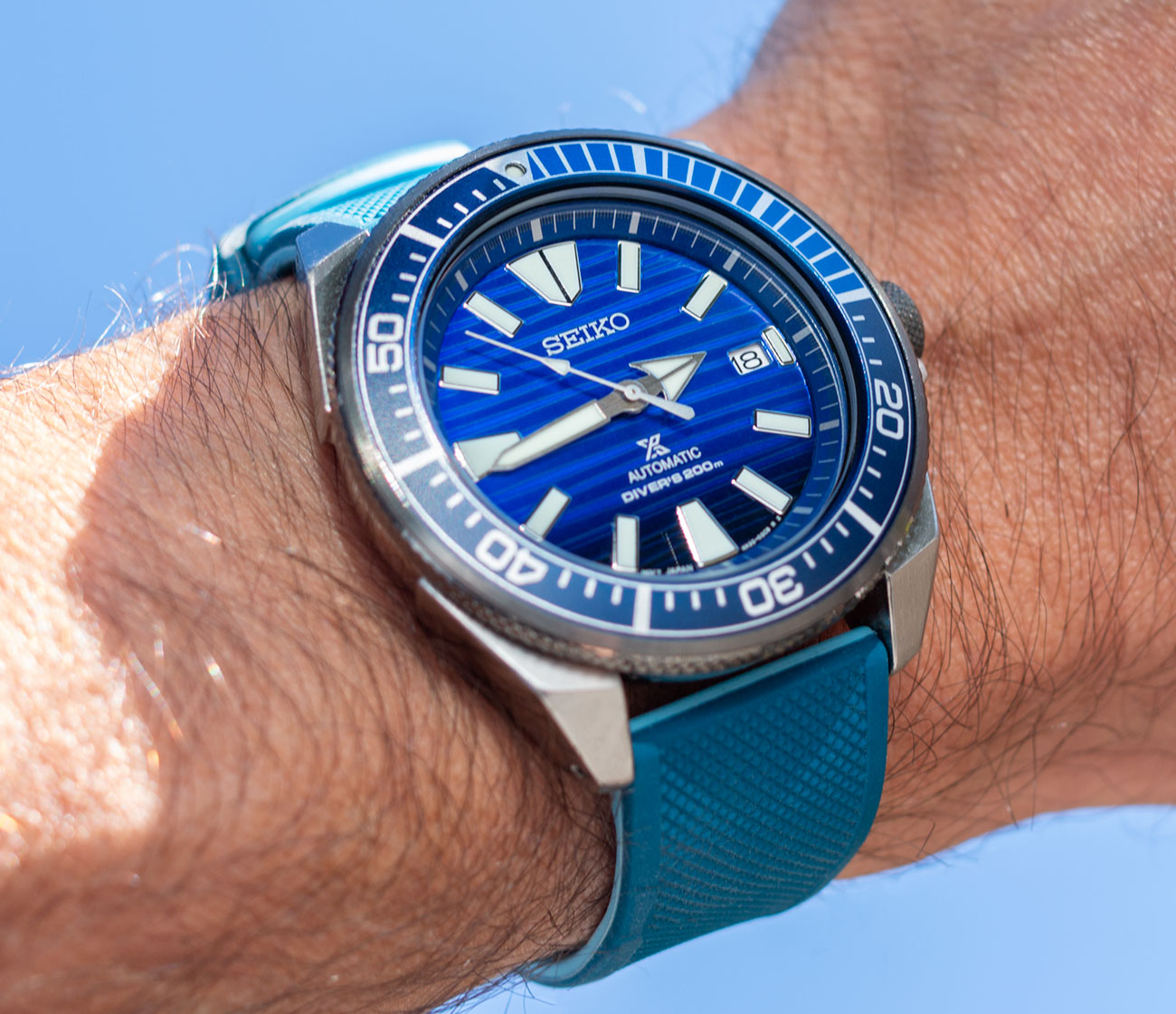 Seiko Prospex SRPC93 ‘Save The Ocean’ Samurai Diving Watch Review Wrist Shot