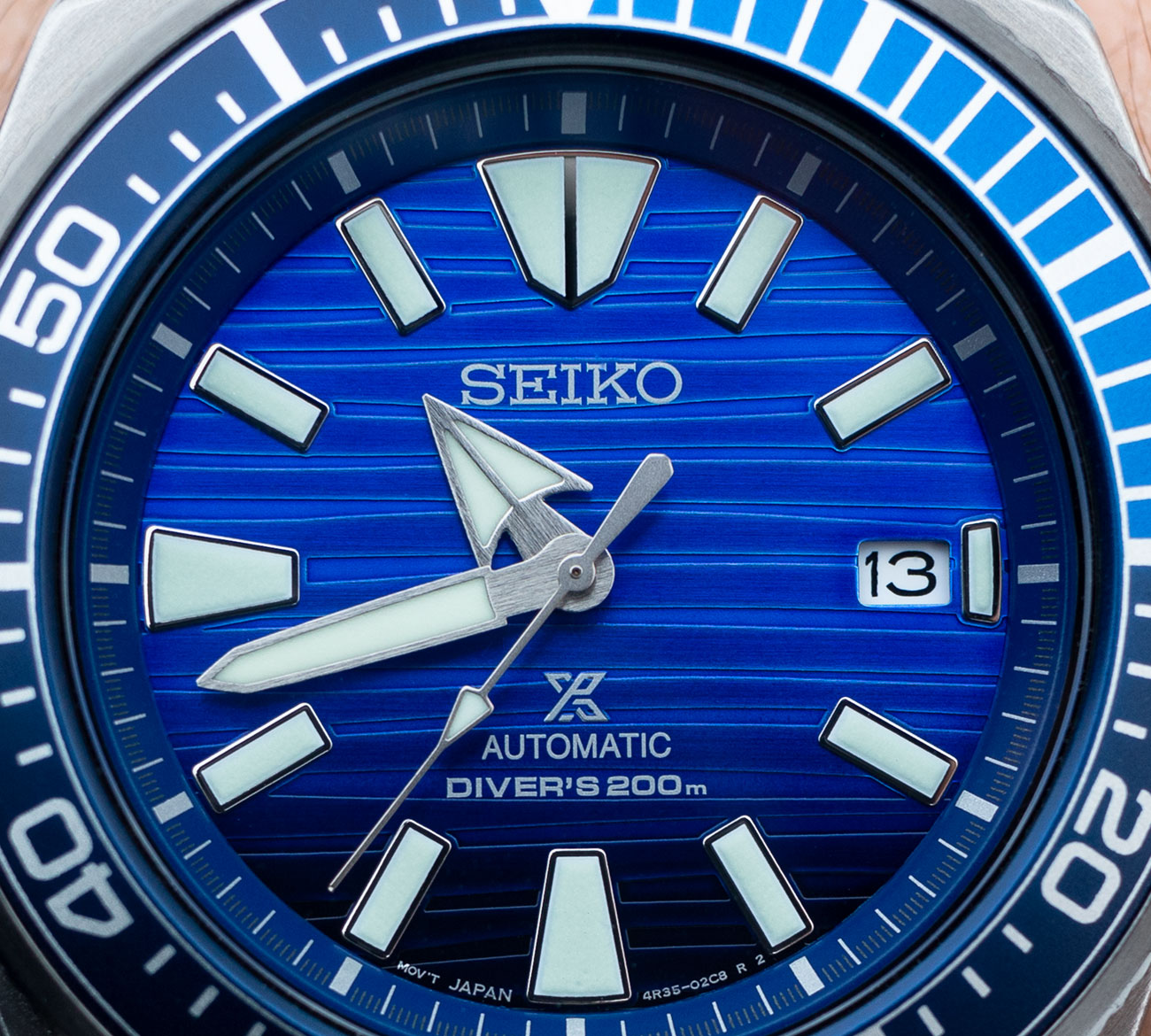 Seiko Prospex SRPC93 'Save The Ocean' Samurai Dive Watch Review dial