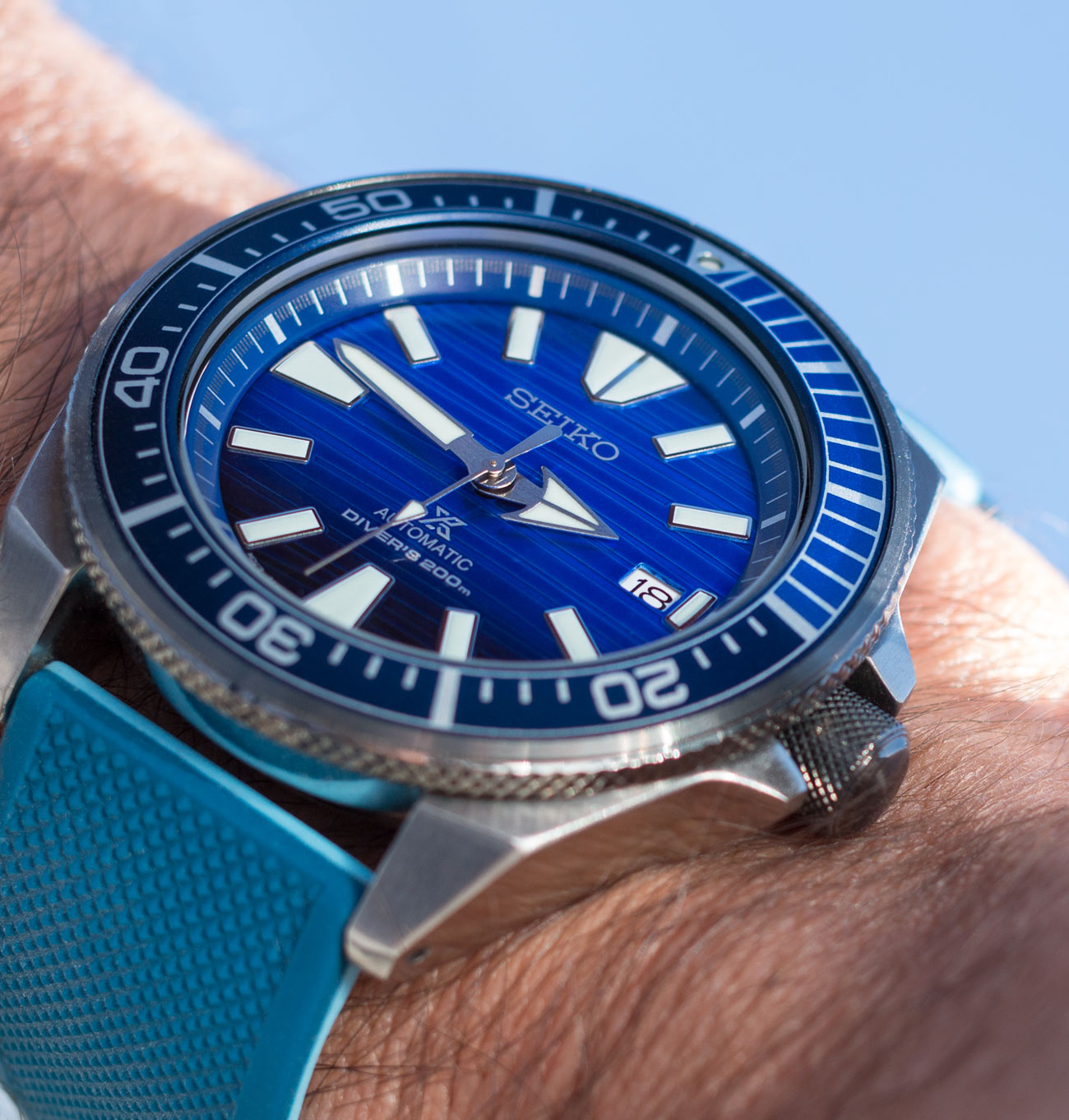 Seiko Prospex SRPC93 'Save The Ocean' Samurai Dive Watch Review wristshot