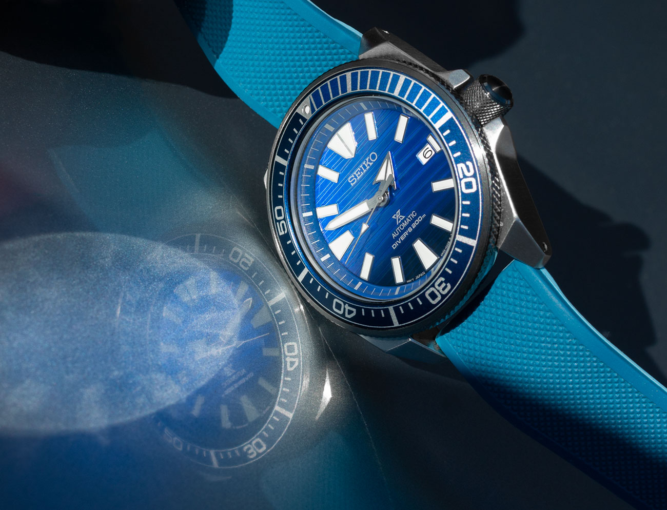 Seiko Prospex SRPC93 'Save The Ocean' Samurai Dive Watch Review reflections