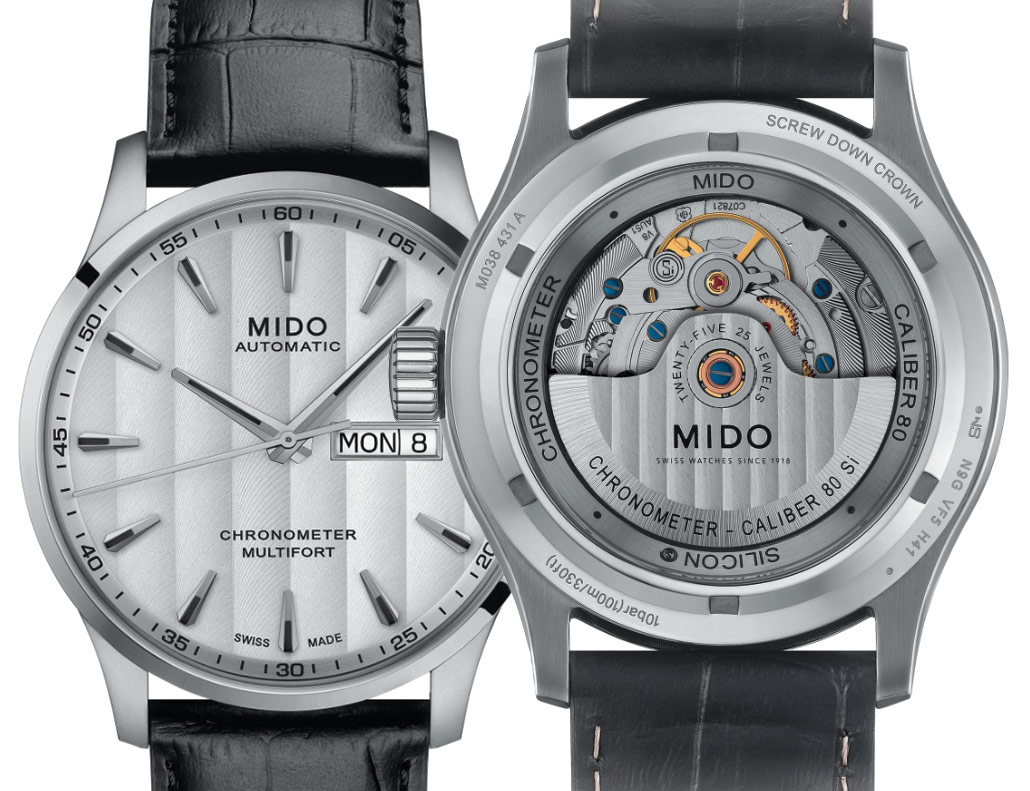 Mido Multifort Chronometer dial and case back