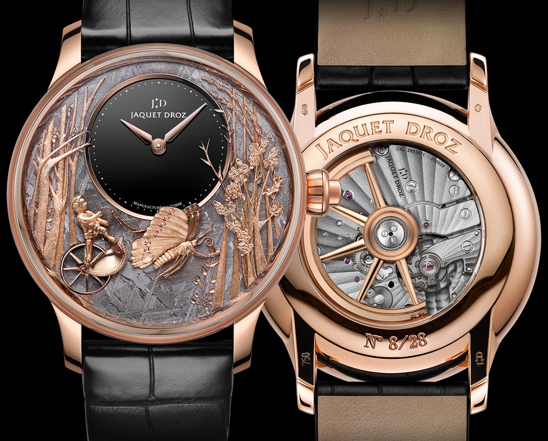 Jaquet Droz Loving Butterfly Automaton front and back