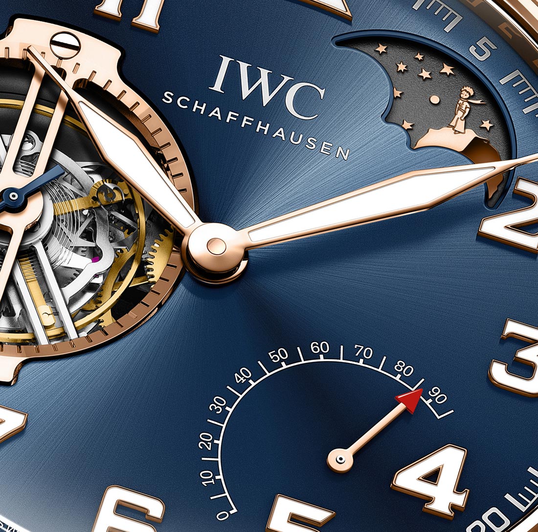 IWC Big Pilot's Watch Constant-Force Tourbillon Edition 'Le Petit Prince' dial closeup