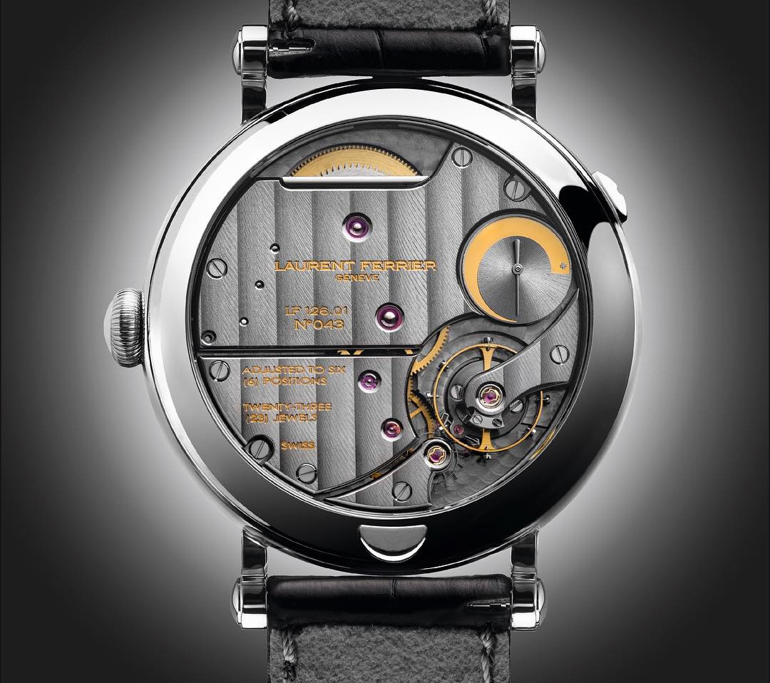 Case Back View Showing The LF126.01 Movement For Another Version Of The Laurent Ferrier Galet Annual Calendar Watch