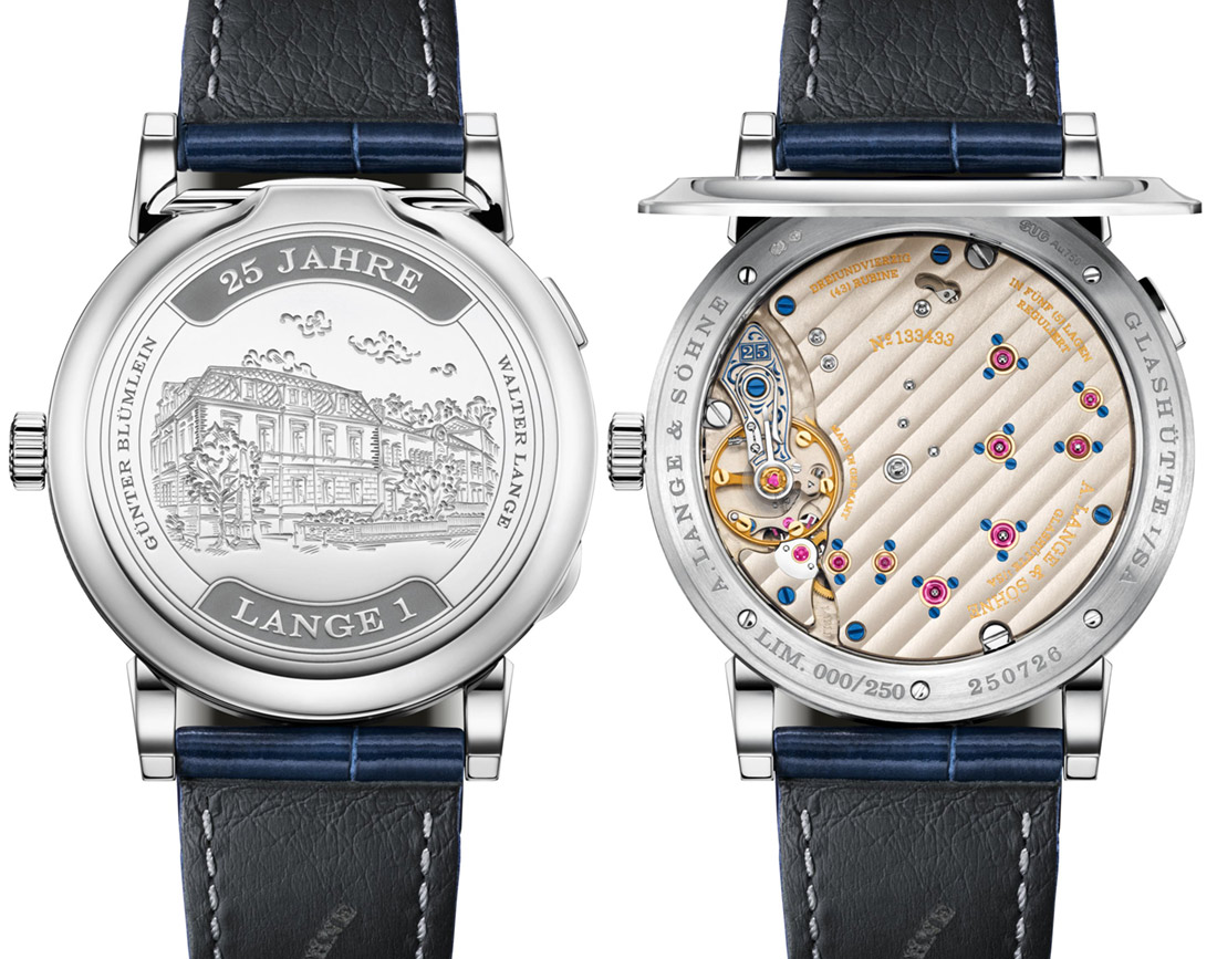 A. Lange & Söhne Lange 1 25th Anniversary case back and movement